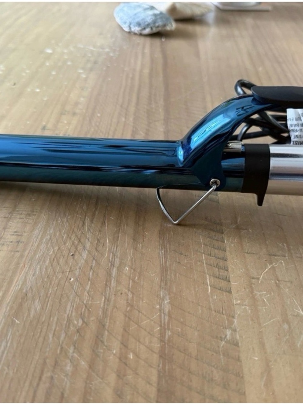 BaByliss PRO Nano Titanium Curling Iron Blue Silver Electric 430°F long barrel.